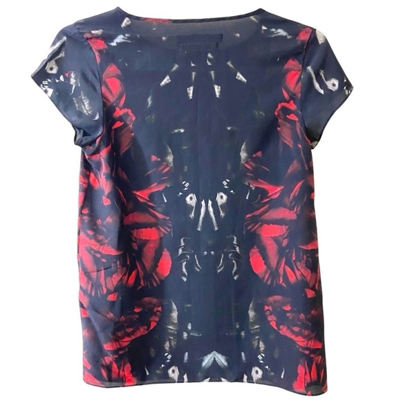 All Saints Blouse Printed in Italy Opium Tee In Red Black - Picture 2 of 6
